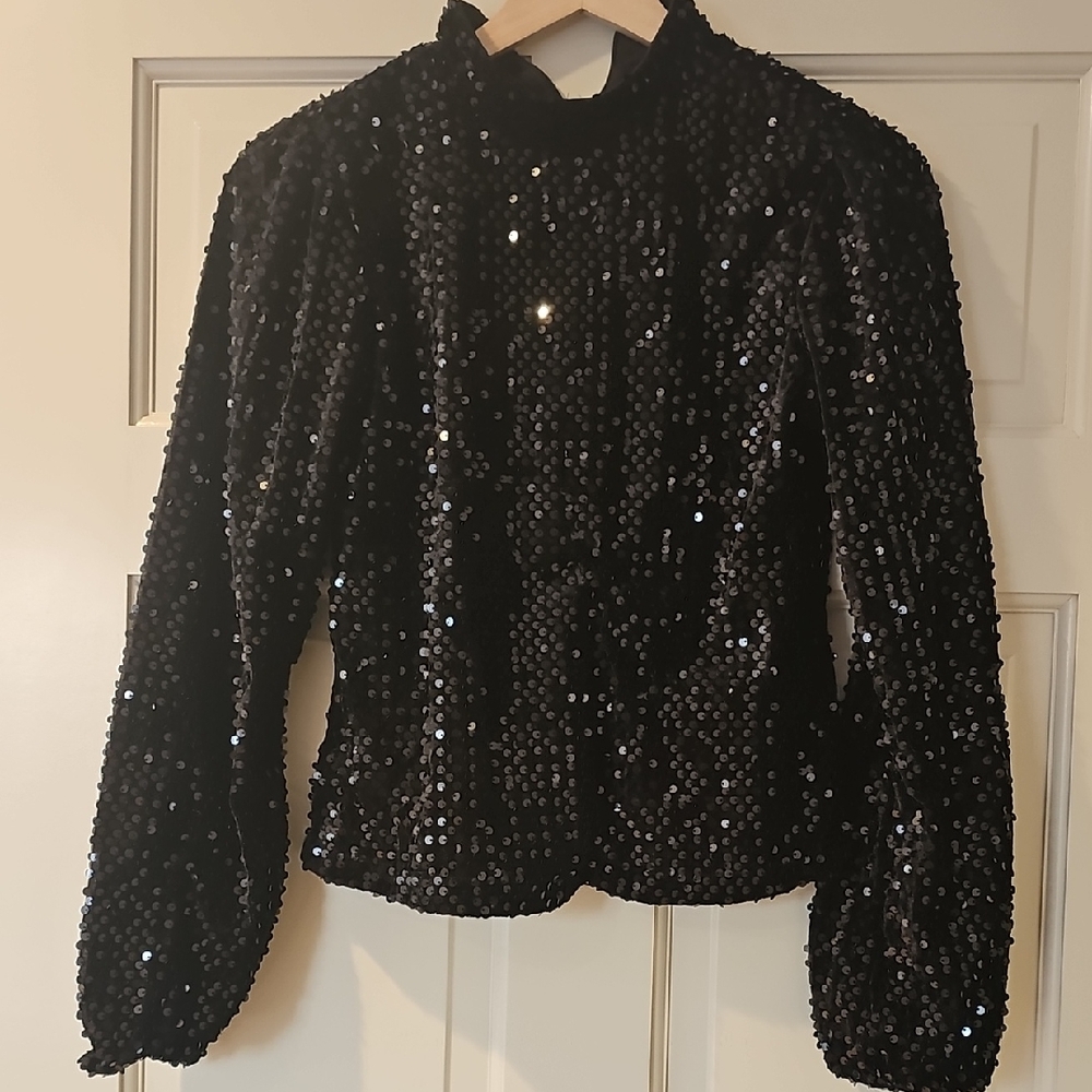 Sanctuary Black Sequin Blazer